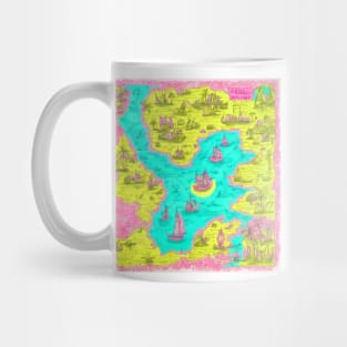 Hand -drawn old treasure map Mug